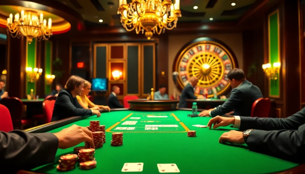 The thrilling poker action at https://9dbett.com.br showcases high-stakes gameplay, luxurious casino ambiance, and vibrant chips.