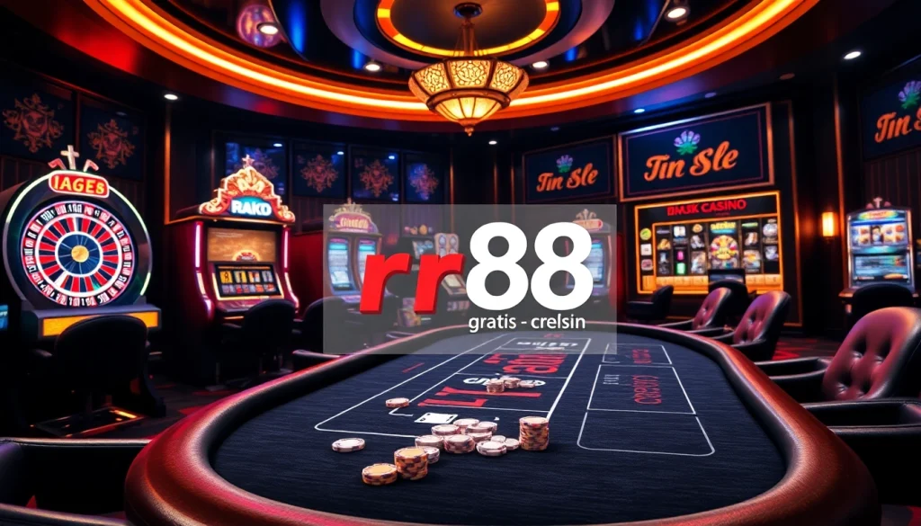 Experience thrilling gameplay at rr88 gratis with vibrant casino tables and exciting betting action.