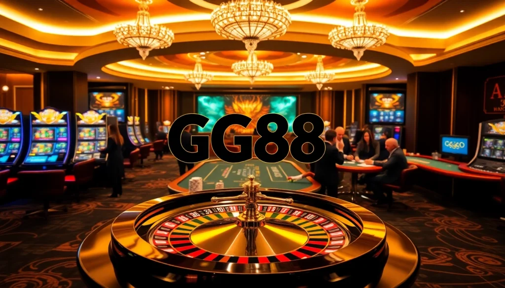 GG88 players enjoying a thrilling casino experience at a luxurious roulette table.