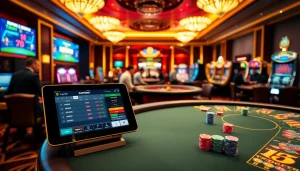 Experience the thrill of Superbet Login with vibrant casino tables, chips, and cards.