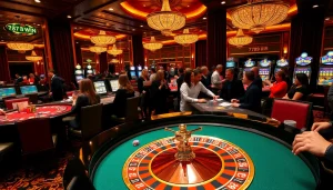 Experience the thrill of 789 win at an upscale casino with players celebrating their victories.