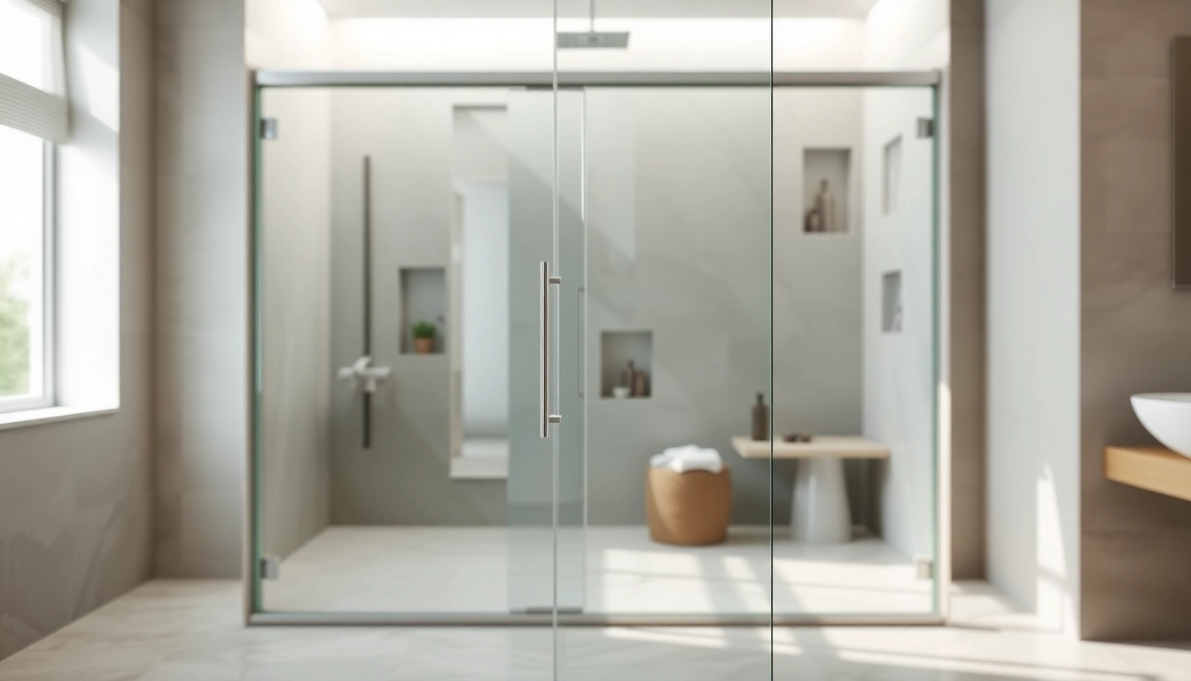Stylish shower screen door enhancing a contemporary bathroom's elegance.
