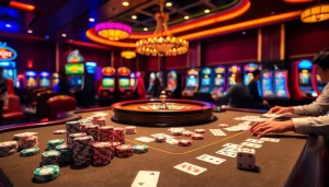 Experience the excitement of GO88 with players enjoying high-stakes games at a vibrant casino table.