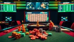 Engage with sbobet's thrilling betting action at a luxurious casino table.