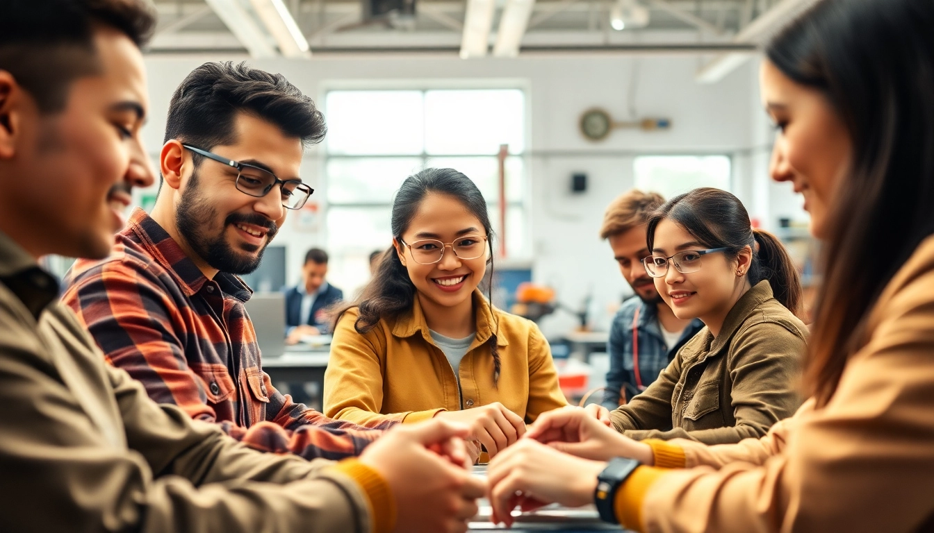 Students collaborating in a dynamic setting at abc trade school, showcasing hands-on training.