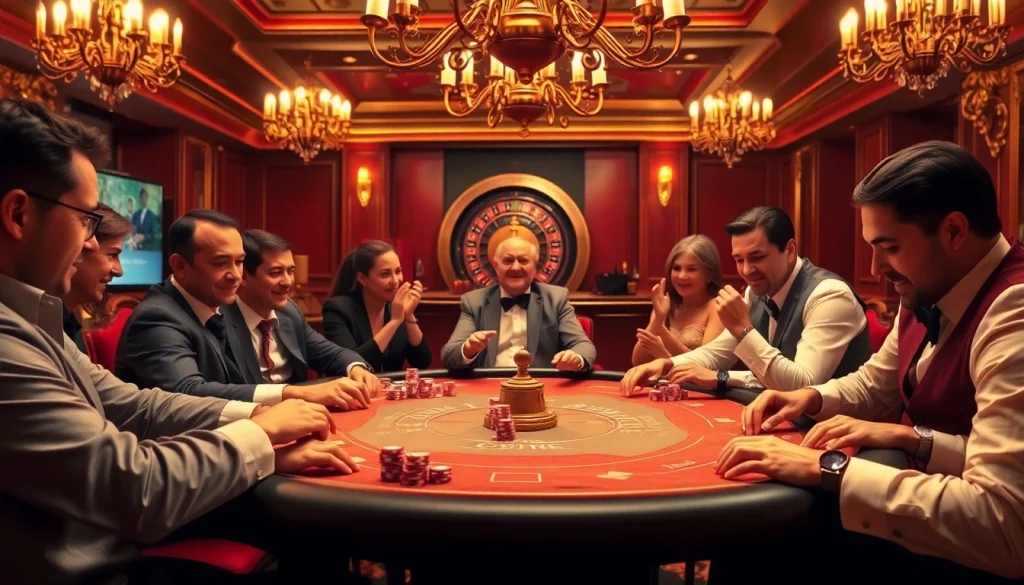 Engage with the thrill of gambling at OKFUN COM in a luxurious casino setting.