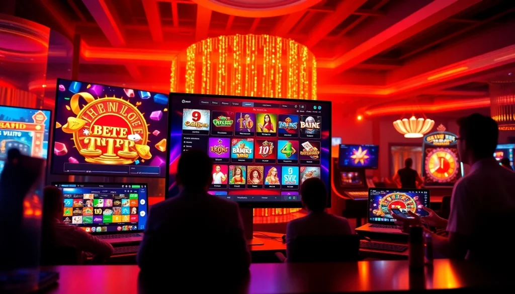 TTPTP platform showcasing engaging slots and poker games in a vibrant online casino environment.