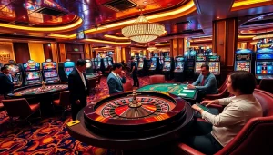 Experience thrilling gameplay at https://okwin.blog/ with vibrant casino atmospheres featuring roulette and poker.