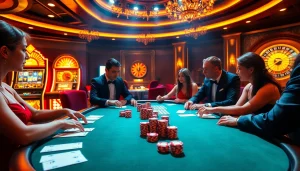 Experience intense gaming action at VaoluoiTV with vibrant casino tables and lively players.