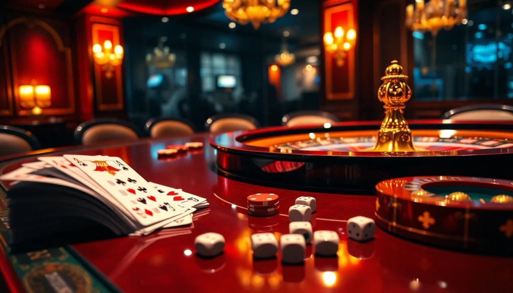 Engaging gaming scene at UU88 casino with poker chips and vibrant playing cards.