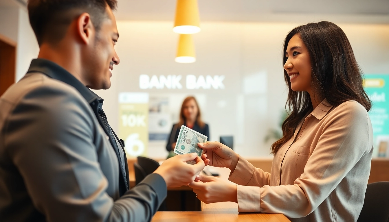 Menerima deposit 1k di bank dengan teller yang ramah.