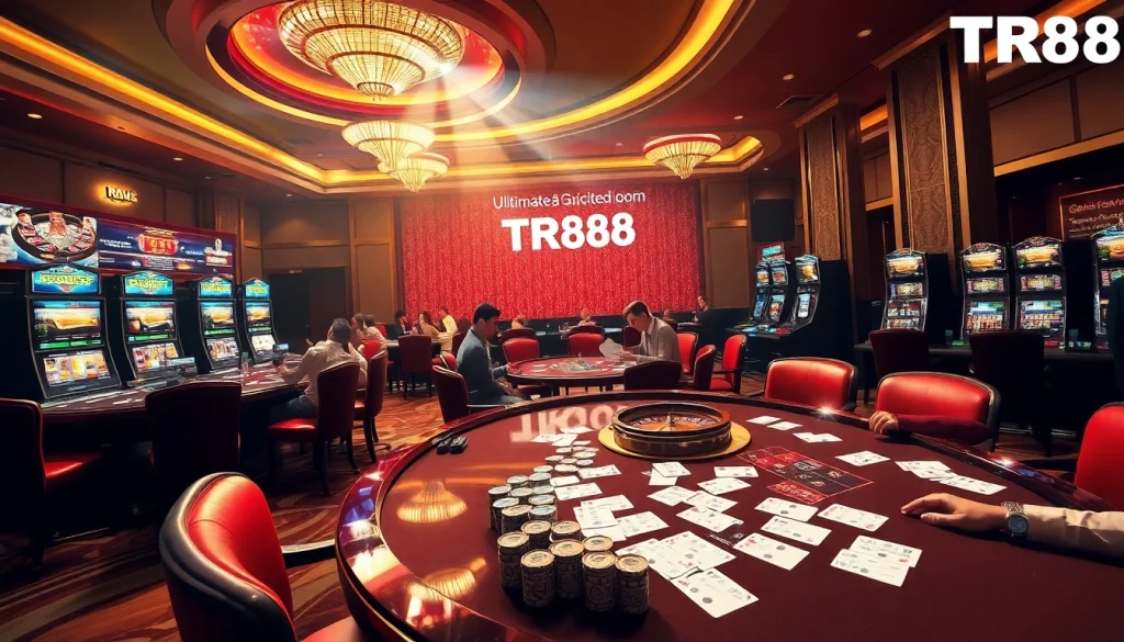 Experience the excitement of TR88 with vibrant casino visuals showcasing games and luxury at tr88vip.co.com.