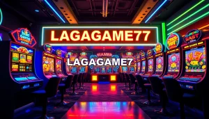 LAGAGAME77 gaming interface with vibrant slot machines, creating excitement for players.