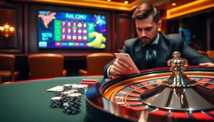 Soi cầu 6FF enhances player strategy with a luxurious casino table environment full of cards and chips.