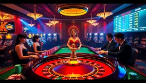 Engaging roulette game scene at gg88bz casino, highlighting colorful chips and players.