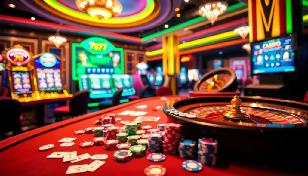 Experience casino thrills with the 7c77 app on mobile devices at vibrant gaming tables.