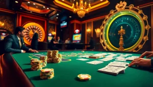 Engage with the excitement of TT88 at a luxurious casino table, showcasing poker action and rewards.