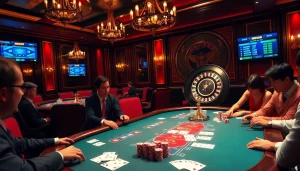 Engage in high-stakes poker at an opulent casino table, inspired by indoxxi.