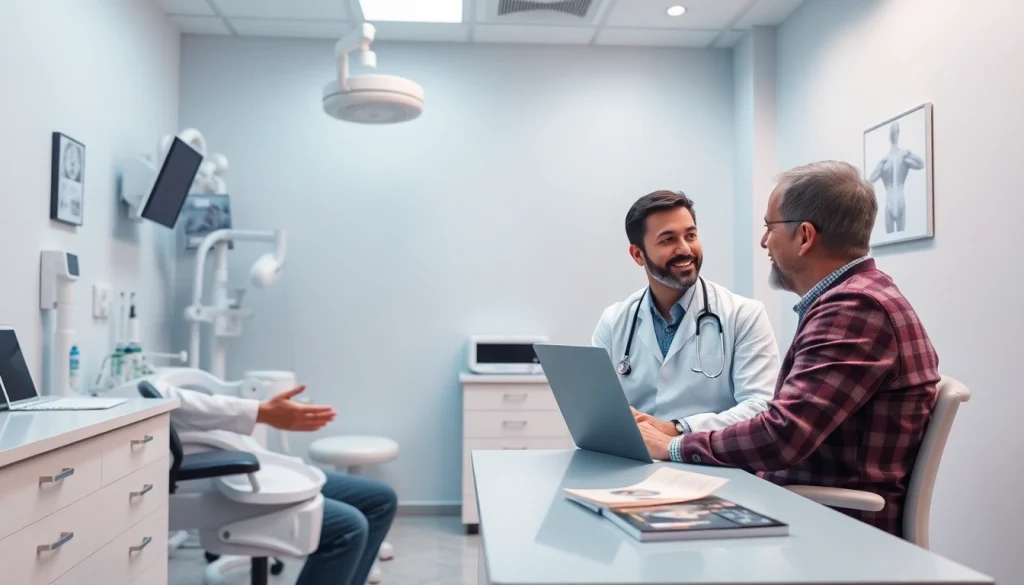 包茎手術 おすすめ クリニック内で医師が患者を診察している様子