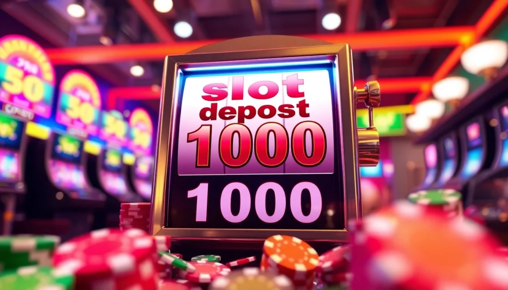 Menangkan slot deposit 1000 dengan mesin slot berwarna-warni dan keceriaan kasino.