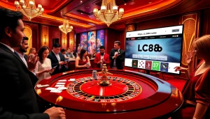 Gambling excitement at the roulette table with players enjoying https://lc88.supply/ online interface.