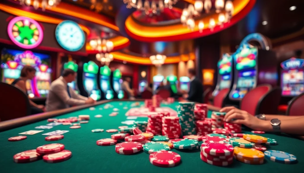 Experience the best csgo gambling sites reddit with a vibrant casino scene showcasing colorful chips and cards.