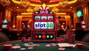Experience the excitement of slot88 in a luxurious casino setting with vibrant visuals.
