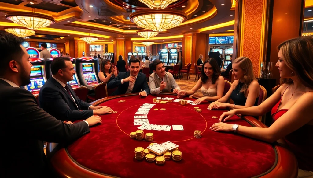 Experience the vibrant energy of a high-stakes poker game at https://nk88zz.bio/, featuring luxurious decor and thrilling gameplay.