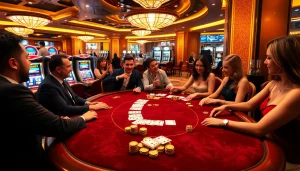 Experience the vibrant energy of a high-stakes poker game at https://nk88zz.bio/, featuring luxurious decor and thrilling gameplay.