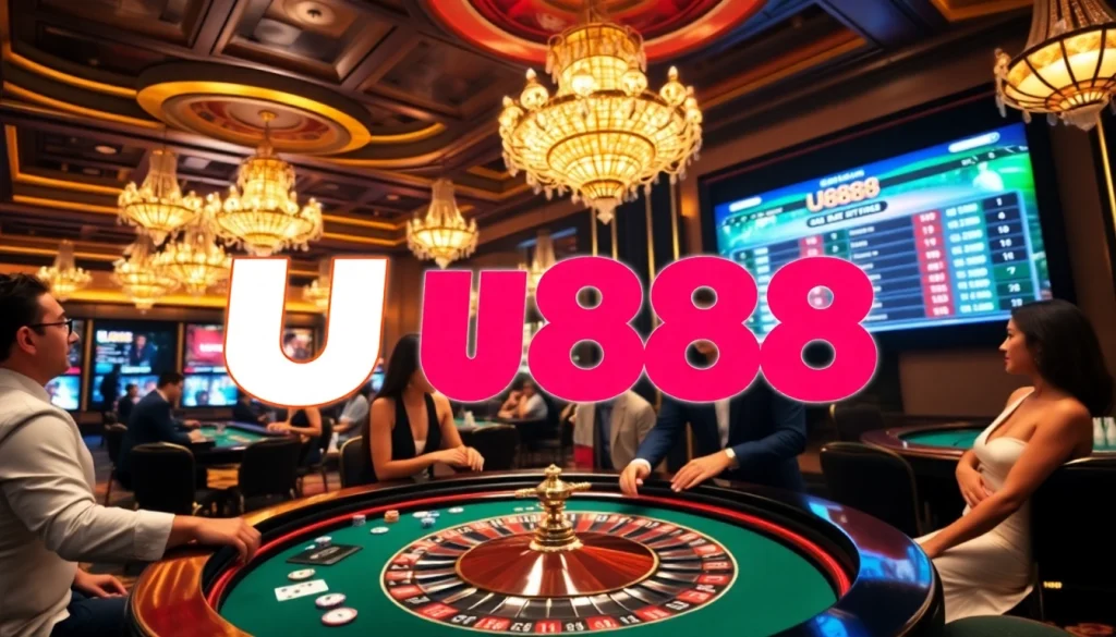 Enjoy live gaming action at U888 with vibrant casino tables and excited players.