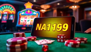 Experience thrilling gameplay as you Download APK Naga169 on a luxurious mobile casino interface.