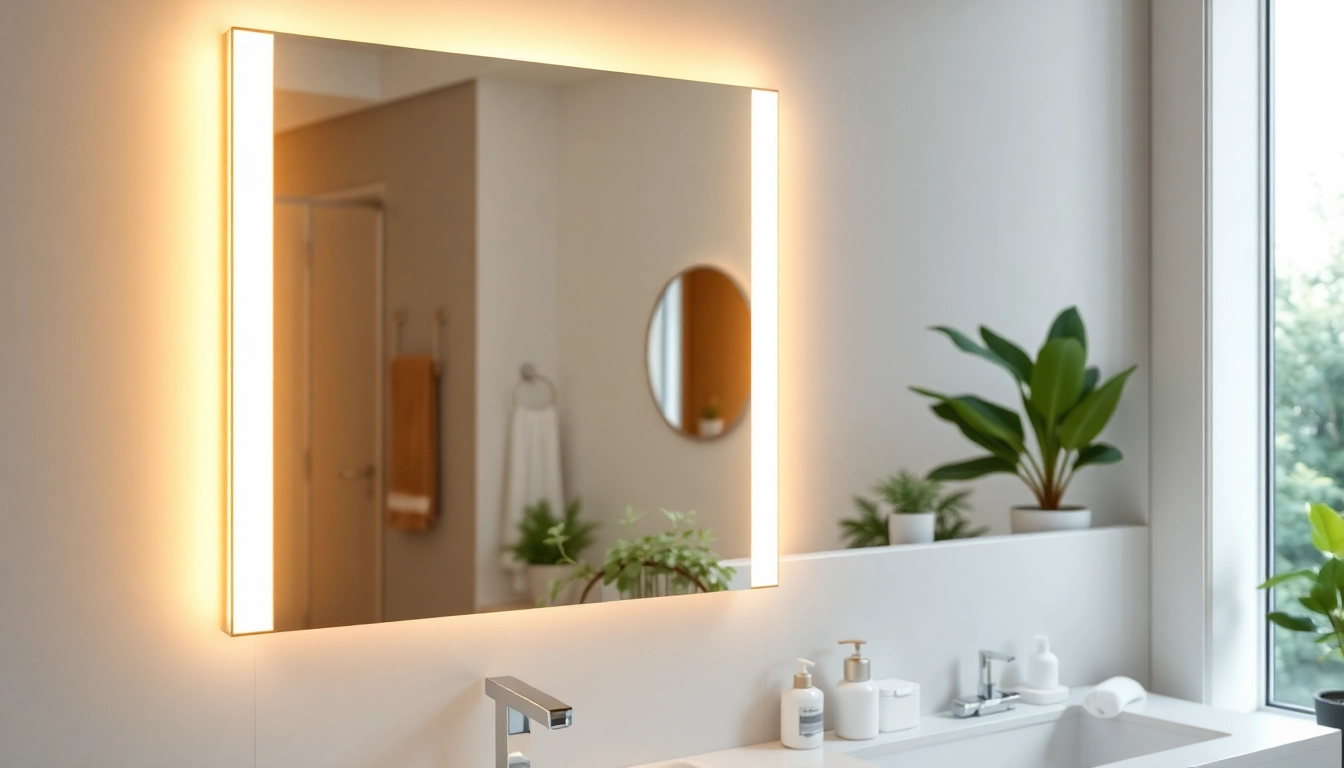 Reflecting elegance, the mirror light mirror illuminates a modern bathroom space with style.
