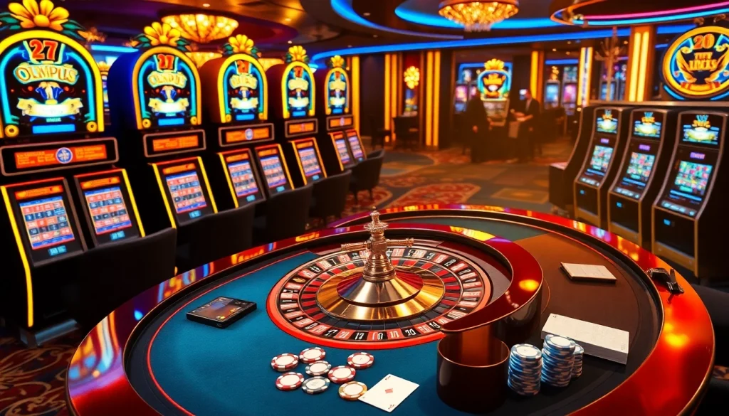 Rasakan permainan yang mendebarkan dengan Olympus 1000 di meja kasino glamor.