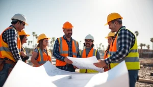 Southern California Contractors Association team strategizing on a construction project.