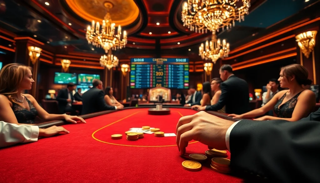 Experience top tier gambling action, viewing ket qua bong da on a lively casino poker table.