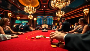 Experience top tier gambling action, viewing ket qua bong da on a lively casino poker table.