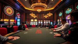 High-stakes poker action at GG88 casino, showcasing thrilling gambling atmosphere.