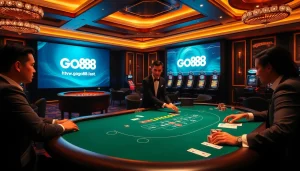 Experience the thrill of gambling at https://go88.fast/ with professional card players at a blackjack table.