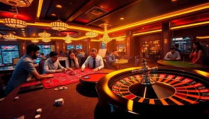 Thrilling sbobet online betting scene featuring diverse players at a casino table