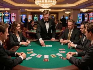 Players enjoy a thrilling game of blackjack at 789WIN casino, showcasing strategic gameplay and vibrant ambiance.