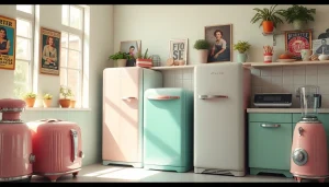 Retro Appliance collection in a beautifully arranged nostalgic kitchen.