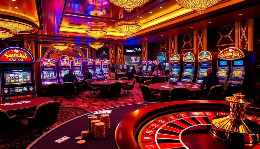 Players experiencing exciting games at SumClub's vibrant online casino environment.