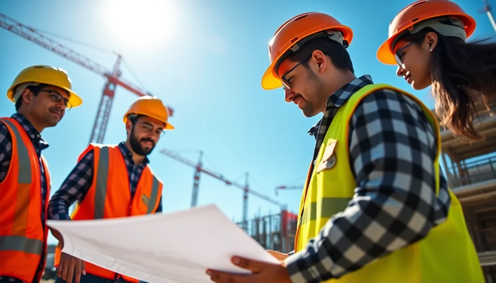 Building teamwork in a construction apprenticeship with diverse professionals collaborating.