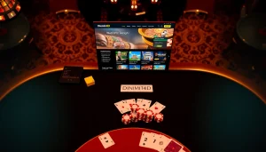 Experience the excitement of Dinamit4D gaming with vibrant poker chips and a digital interface.
