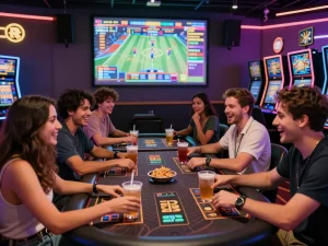 Friends enjoying the excitement of online gaming at ligasedayu casino.