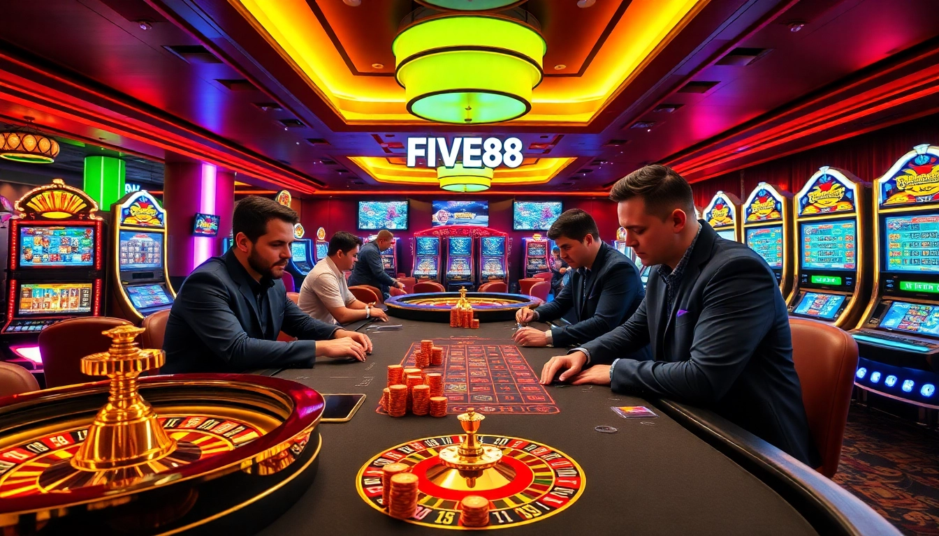 Experience the excitement of FIVE88 at a luxurious casino table with professional players.