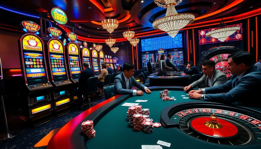 Winning big with link thabet at exciting casino tables filled with vibrant lights and action.