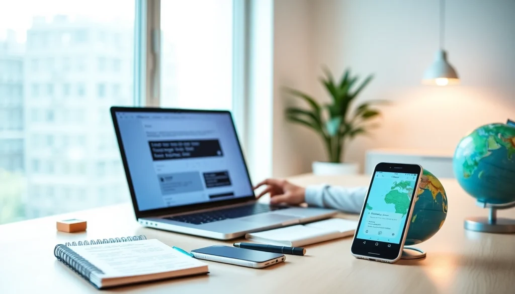 Youdao translation app in a modern workspace enhancing productivity and multilingual communication.