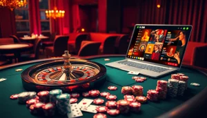 SV388 online casino experience with colorful chips and a roulette wheel in a vibrant scene.