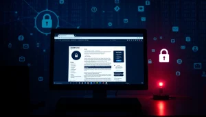 The hidden wiki interface on a computer screen showcasing dark web services with ambiance lighting.